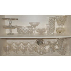 Lot 70 - Large Lot of Cut Crystal & Glass incl Heaps Signed Stuart Pieces