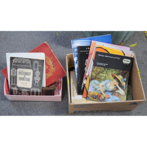 Lot 73 - 2 x Boxes Vintage Ephemera & Auction Catalogues incl Dictionary of