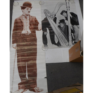 Lot 105 - Group lot Marx Bros and Charlie Chaplin Posters (tallest 155cm)