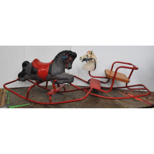 Lot 126 - 2 x Vintage Rocking Horses - both re-stored and re-painted
