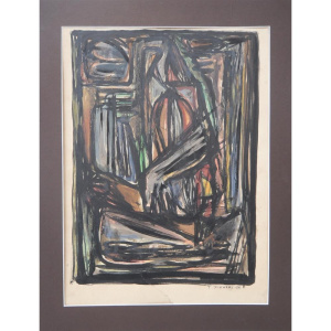Lot 173 - Teisutis Zikaras (1922-1991)Mounted Watercolour & Gouache - Abstra