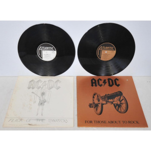 Lot 210 - 2 x Vintage ACDC Atlantic Vinyl LP Albums incl Flick of the Switch (Ca