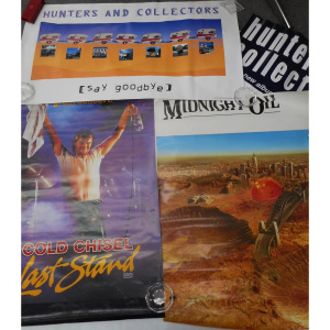 Lot 215 - Group lot Australian Rock Posters, incl Cold Chisel, Midnight Oil, Hun