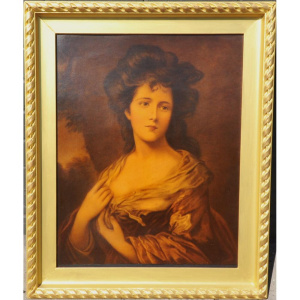 Lot 222 - Large gilt framed Classical Thomas Gainsborough hand touched Print - M
