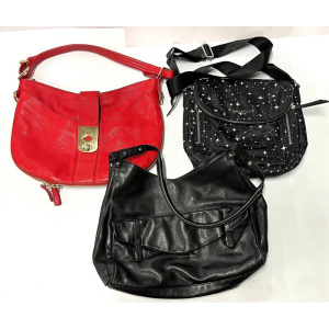 Lot 245 - 3 x bags - red leather Jaeger shoulder, black leather Mazzini shoulder