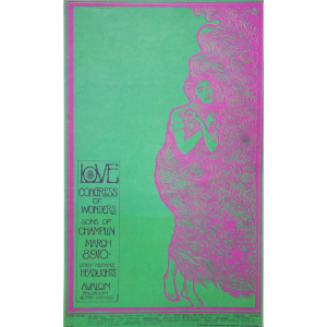 Lot 291 - Vintage Original unframed 1968 Avalon Ballroom Concert poster for Love