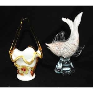Lot 325 - 2 x Italian Art Glass Pces - incl Fish & Basket