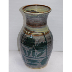 Lot 328 - Richard Brooks Australian Pottery Vase - Grey & Pink glaze with de
