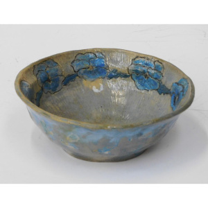 Lot 334 - c1926 Evelyn Australian Pottery bowl - Grey & Blue glaze with Blue