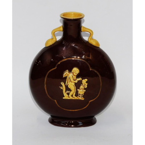 Lot 351 - Australian Pottery - c1879 Colonial Bendigo moon Vase - Brown glaze w