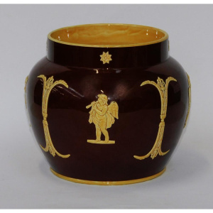 Lot 355 - Australian Pottery - c1879 Colonial Bendigo Jardiniere - brown glaze