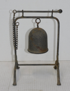 Vintage Cast Metal Bell with attached striker 24cm H