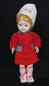 1950s English Pedigree Hard Plastic Walker doll - open mount, sleep eyes 16 L -