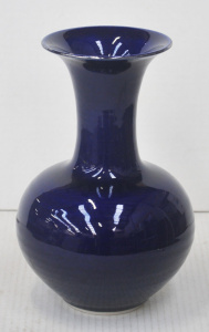 Ian Drummond Australian Studio Pottery Vase - Traditional shape, rich Blue glaze