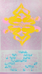 Vintage Original unframed 1968 Avalon Ballroom Concert poster for Taj Mahal, Dav