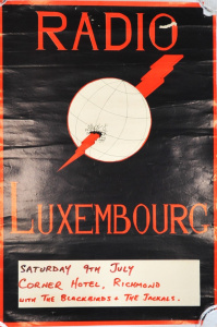 Vintage Radio Luxembourg Concert Gig poster at The Corner Hotel Richmond w The