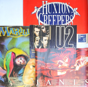 4 x Vintage Music Posters incl Janice Joplin, U2, Marillion & The Huxton Cre