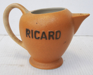 1950s French Ricard ceraMIC Water Jug - textured finish - ,marks to base 16cm H