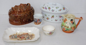 Group lot of Ceramics inc Portmeirion lidded game dish No 2, Royal Worcester Cov