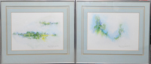 Jayne Andrewartha (Active c1980s) Pair framed Watercolours - Underwater + Island