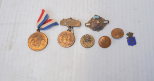 Small lot of Vintage Royalty Badges, Medallions & Buttons incl Elizabeth the