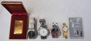 Small Lot of Watches & Cased Ronson Regal Cigarette Lighter Engraved Joe to