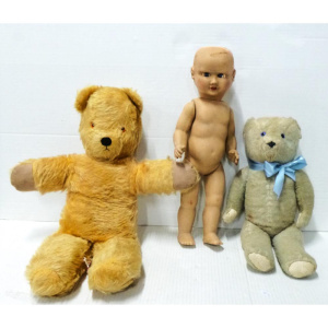 3 x Australian Vintage toys inc, 1960s Verna Teddy Bear, Berlex Teddy Bear &