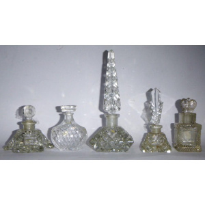Group Lot Vintage Cut Crystal Perfume Bottles