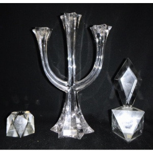 Vintage & Modern Glass - Villeroy & Boch Candelabra, Faceted Glass, etc