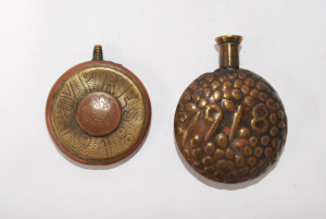 2 x Vintage WWI Brass & Copper Trench Art Cigarette Lighters incl Ypres 1918