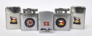5 x Vintage Assorted Shipping Themed Cigarette Lighters incl Ronson, Ocean &