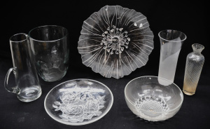 Group Lot Mordern Cut Glass & Crystal - incl Large Jugs, Vases, Bowls, Dishe