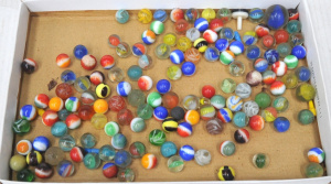 Lot of Vintage Marbles in Tin (Some AF) incl Multiple Sizes & Colours