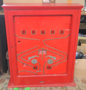 Lot 4 - Large Vintage Penny Arcade Game - Painted Red, 82cm H