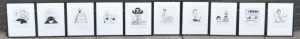 Lot 6 - Set of 10 Framed Original John Shakespeare Cartoonist featuring caricatu