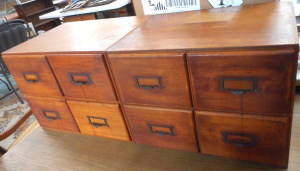 Lot 30 - 2 x Banks of vintage Industrial Wooden Filing Drawers