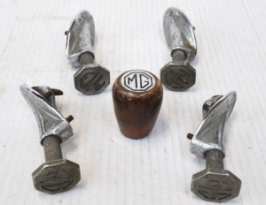 Lot 42 - Small Lot of Vintage MG Car Pieces inc 4 x Bonnet Pull latches ( ) &