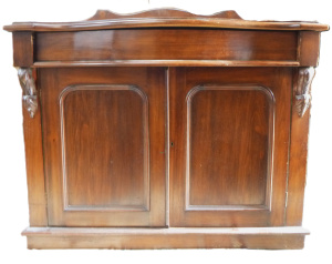 Lot 59 - Victorian Cedar & Pine Chiffonier - Shaped back section, single dra