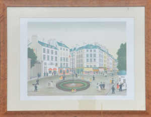 Lot 136 - Francois (Fanch) Ledan (1949 - ) Large framed Colour Lithograph - Rue