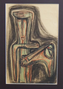 Lot 155 - Teisutis Zikaras (1922-1991) Mounted Pastel - The Seeker - Unsigned, s