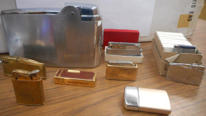 Lot 161 - Group lot Assorted Vintage Cigarette Lighters, incl Colibri, Bahrain H