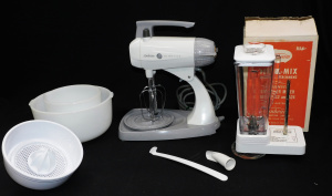 Lot 230 - 1970s Sunbeam Mixmaster with Bowls, Attachments & Drink Mix blendi