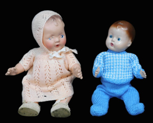 Lot 239 - 2 x 193040s Wettums composition Baby dolls - Drink & Wet - 11 &