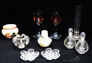 Lot 240 - Group lot of Glass & Ceramics inc French Glass Candlestick, Pair C