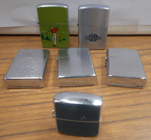 Lot 244 - 6 x Vintage Zippo-style cigarette lighters