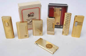 Lot 279 - 7 x 1970s & Other Colibri Gold Toned Cigarette Lighters incl Boxed