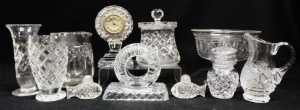 Lot 321 - Group Lot Vintage Good Quality Cut Glass & Crystal - incl Pedestal