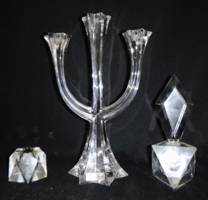 Lot 358 - Vintage & Modern Glass - Villeroy & Boch Candelabra, Faceted G