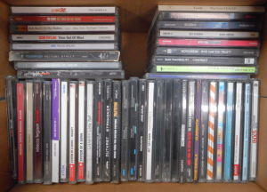 Box lot of CDs, incl Dylan, Marley, Lorde, James Brown, INXS, Michael Jackson, 5