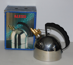 Italian Alessi 9091 Kettle Melodic Whistling Kettle designed by Richard Sapper